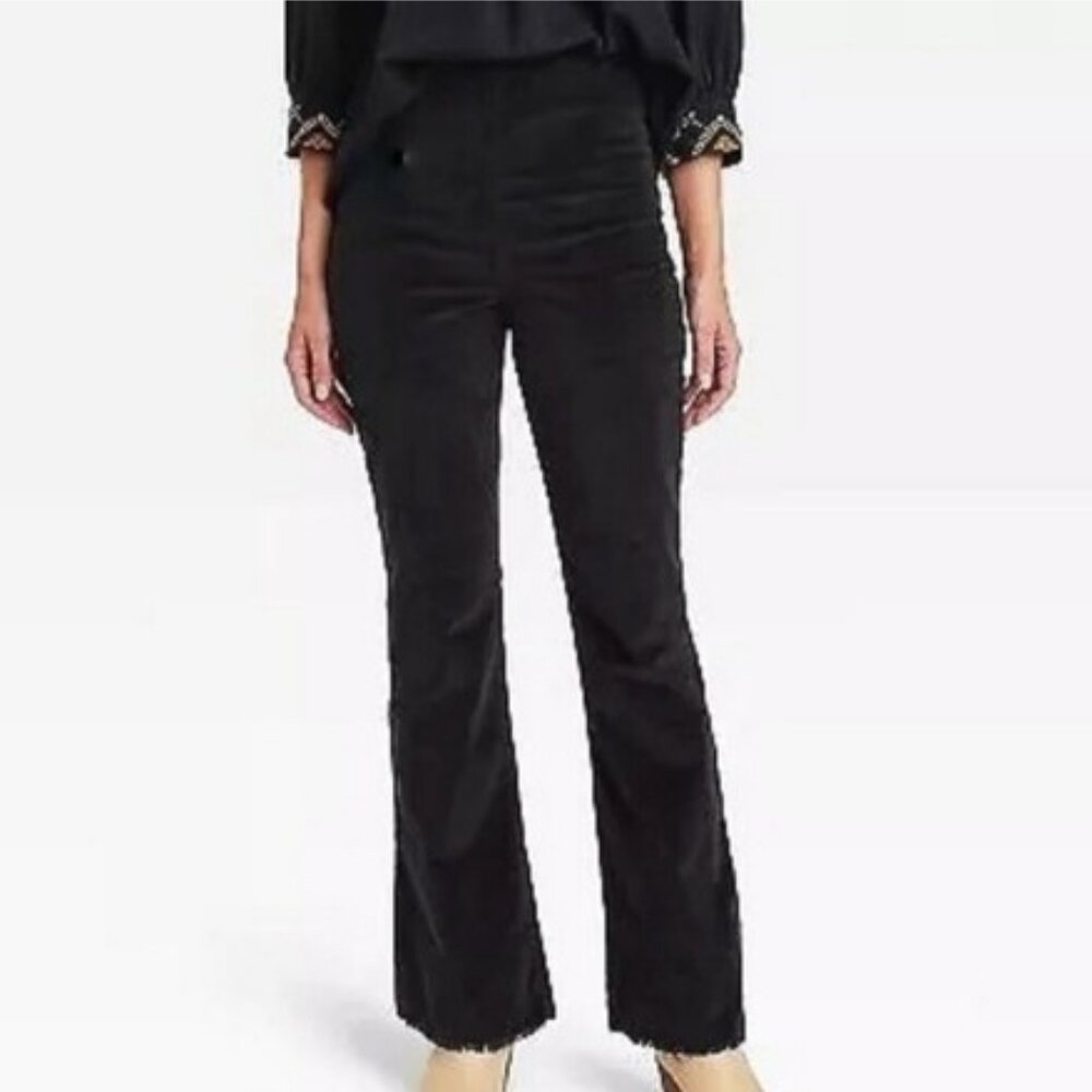 Knox Rose high rise pull-on flare black jean NWT Size 12